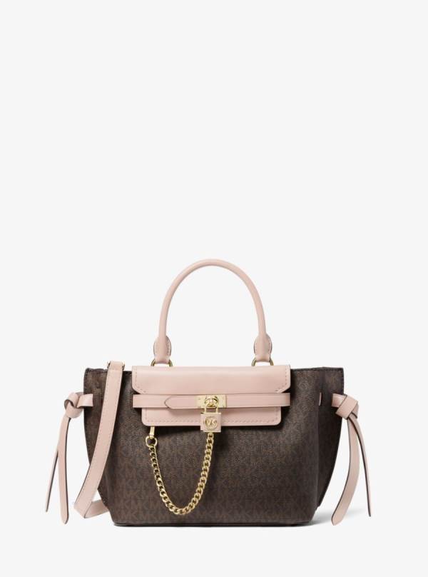 Damske Satchel Taske Michael Kors Hamilton Legacy Small Logo Belted Ruzove - Kabelky Michael Kors Vypredaj | GHTOC-9702